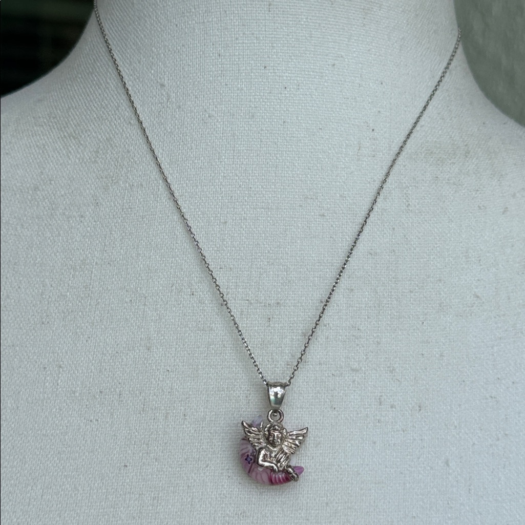 Millefiori Murano Angel Pendant Necklace - Nwot 38$